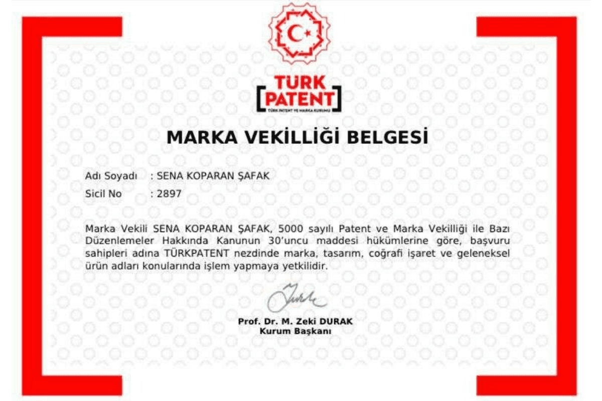 Marka Vekilliği Belgesi